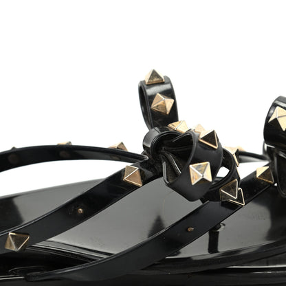 Valentino Garavani PVC Jelly Rockstud Bow Thong Sandals 39 Black 10 of 11
