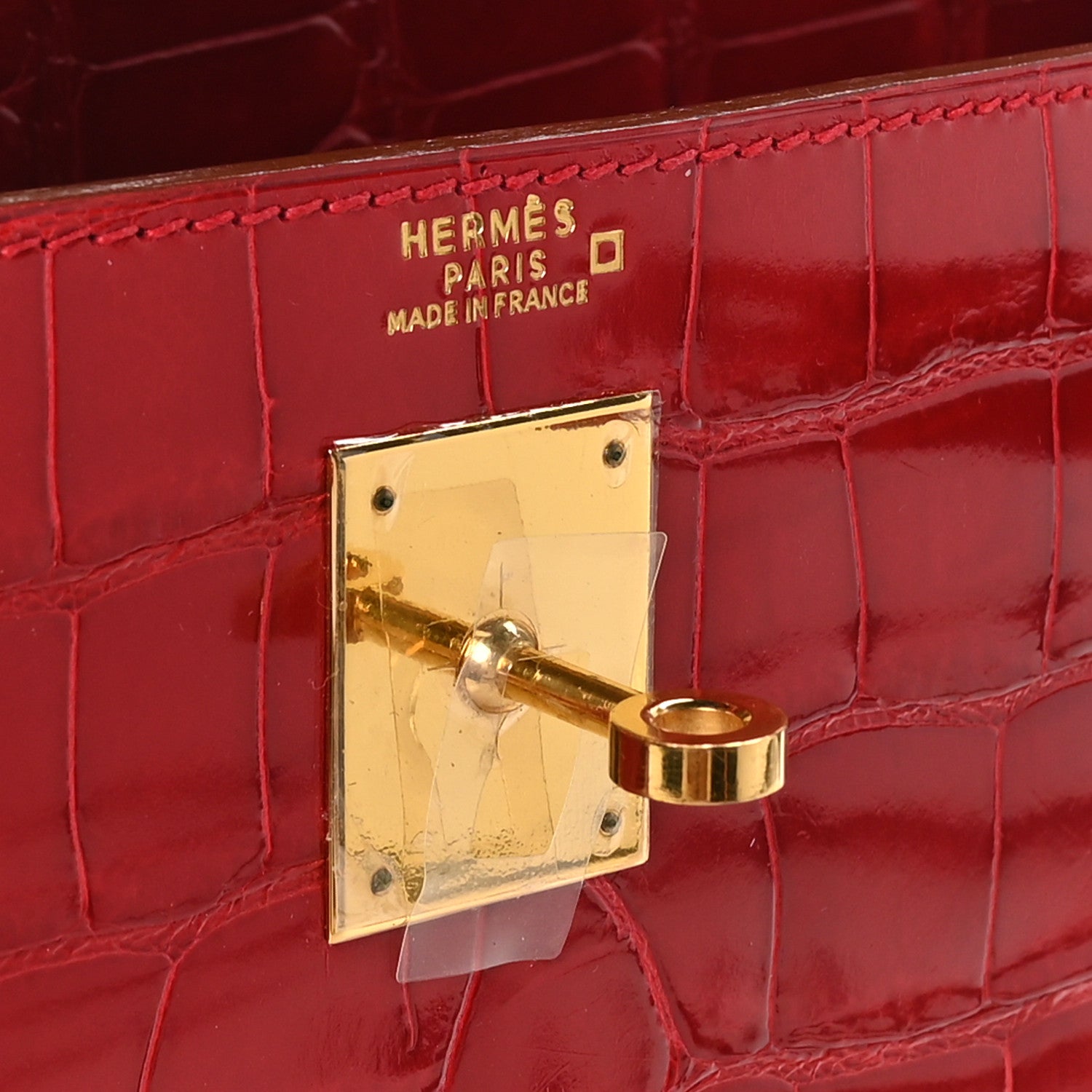 Hermes Shiny Alligator Kelly Sellier 32 Rouge Vif 6 of 10