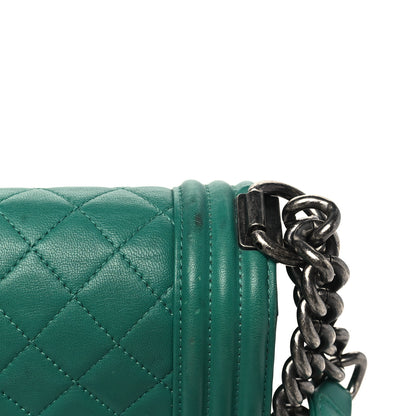 Chanel Lambskin Quilted Small Boy Flap Green 13 of 14