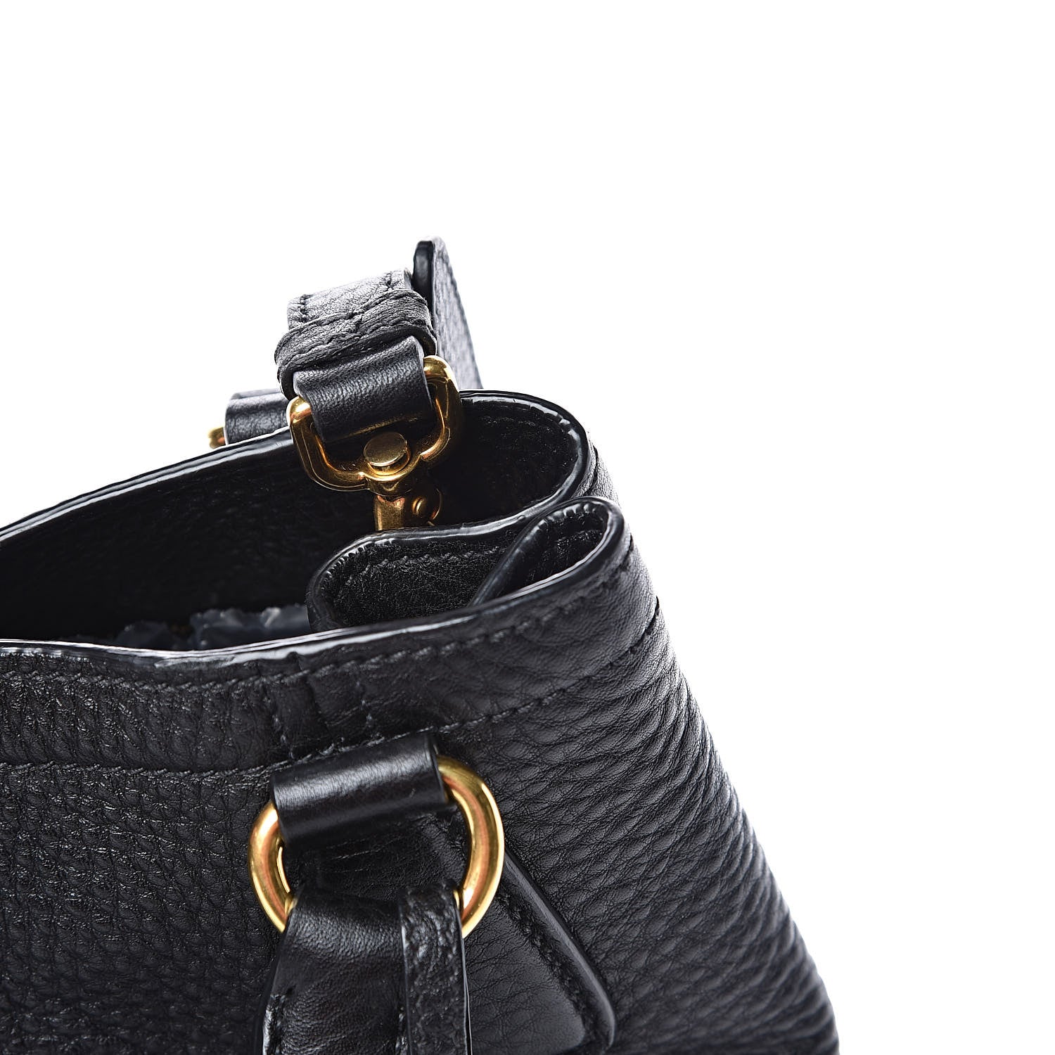 Prada Vitello Daino Shoulder Bag Black 10 of 11