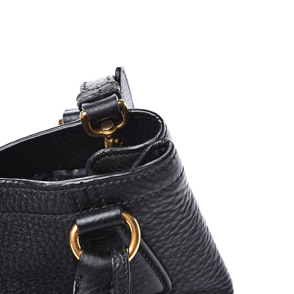Prada Vitello Daino Shoulder Bag Black 10 of 11