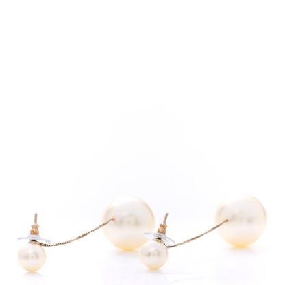 Chanel Pearl CC Chain Drop Earrings Gold 3 of 5