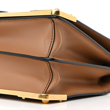 Prada City Calfskin Saffiano Cahier Bag Caramel Black 10 of 10