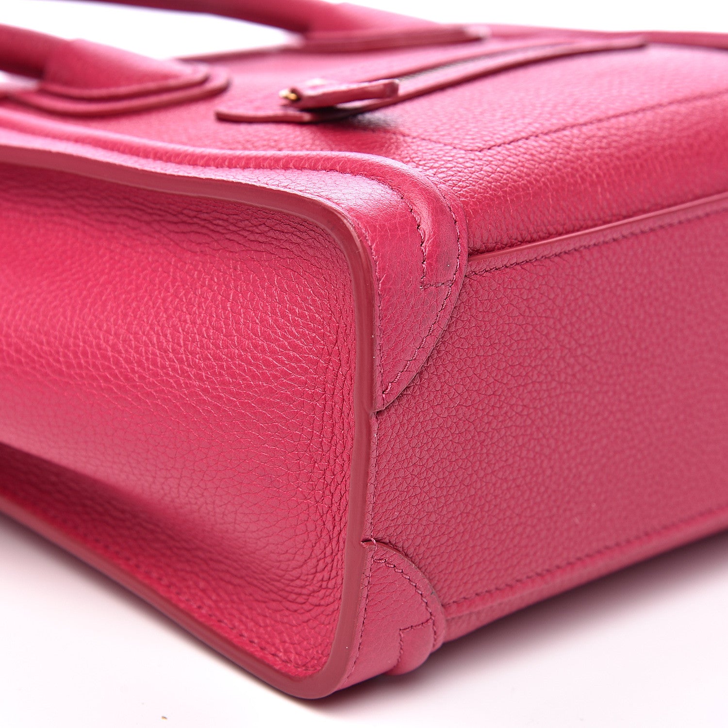 Celine Drummed Calfskin Nano Luggage Fuchsia 9 of 10