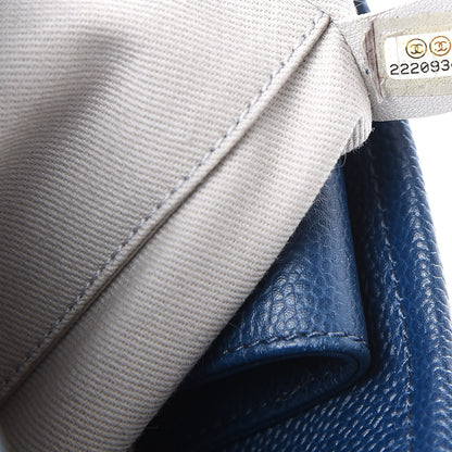 Chanel Glazed Calfskin Mini Deauville Tote Blue 8 of 9