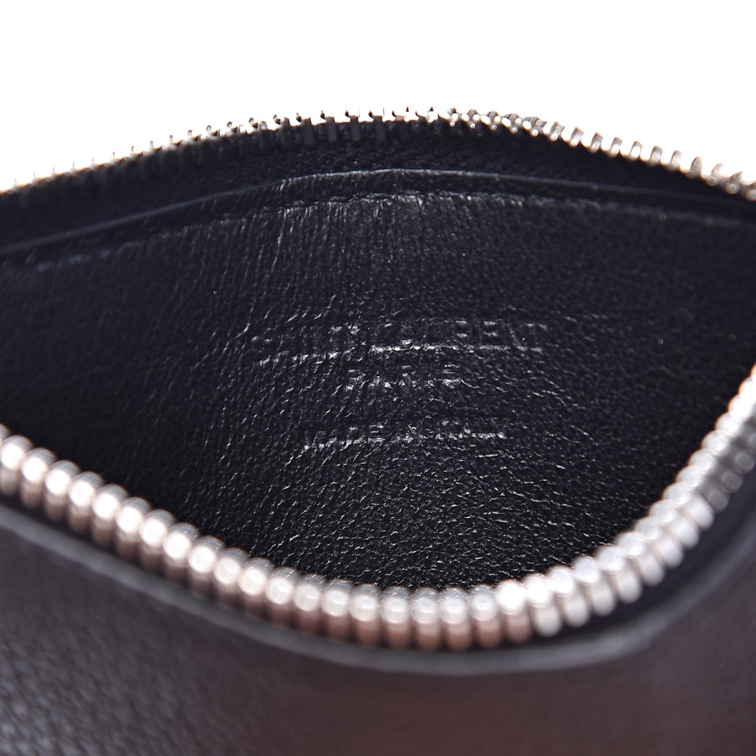 Saint Laurent Grained Calfskin 5 Fragments Zip Pouch Card Holder Black 6 of 8