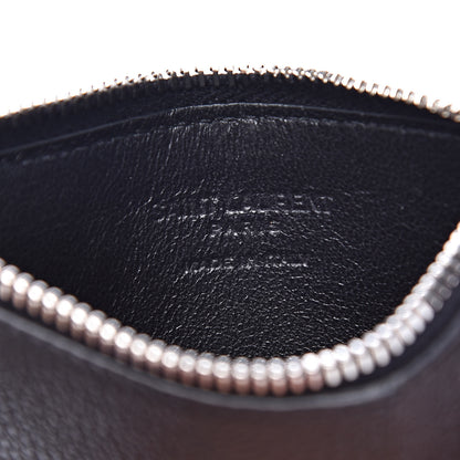Saint Laurent Grained Calfskin 5 Fragments Zip Pouch Card Holder Black 6 of 8
