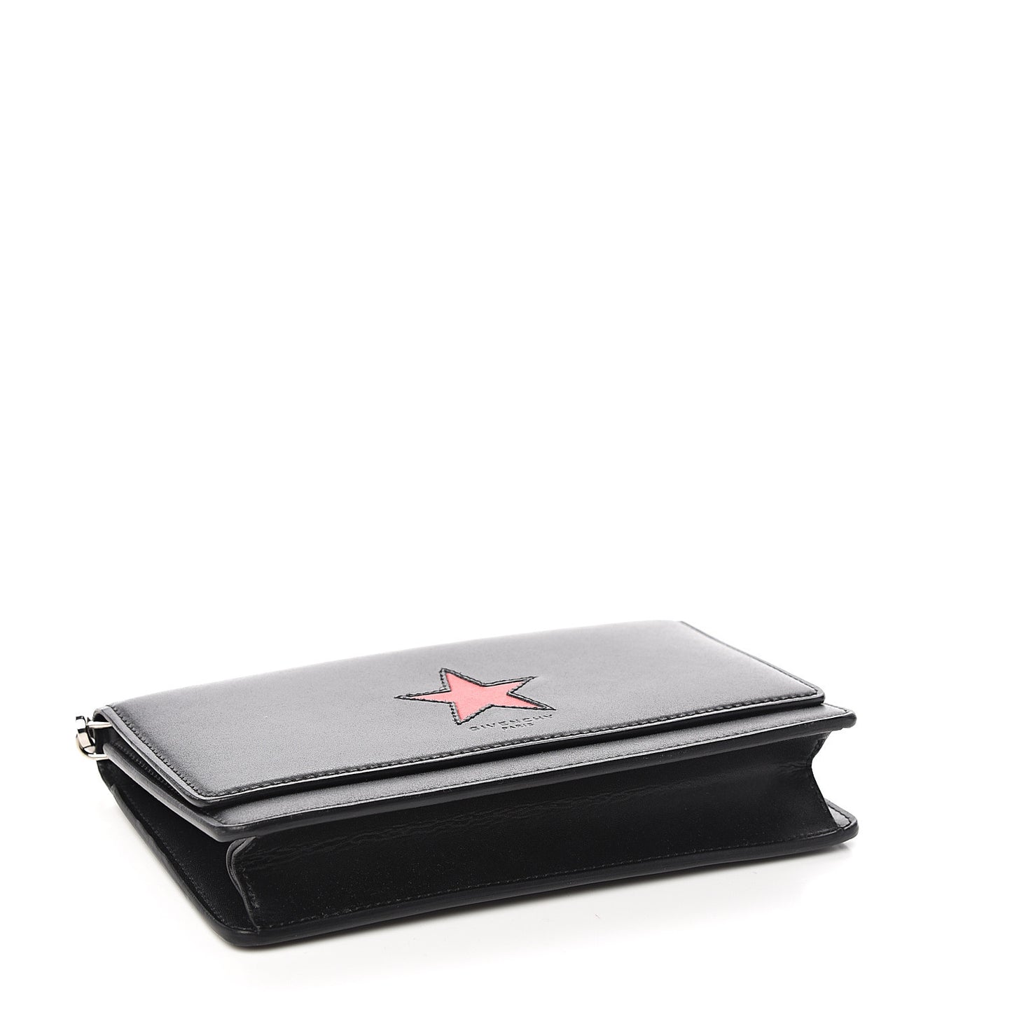 Calfskin Star Pandora Chain Wallet Black