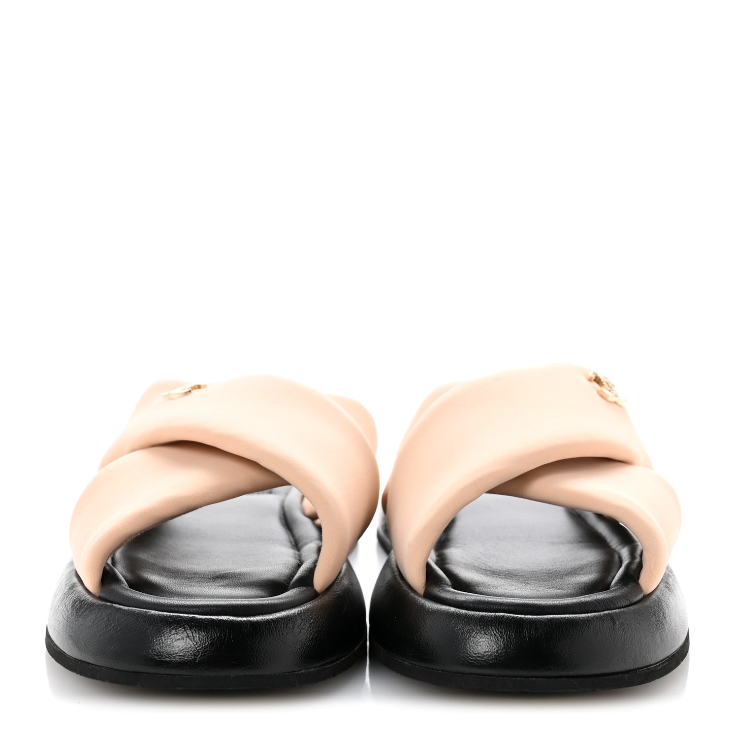 Fabric CC Mules Sandals 41 Light Beige
