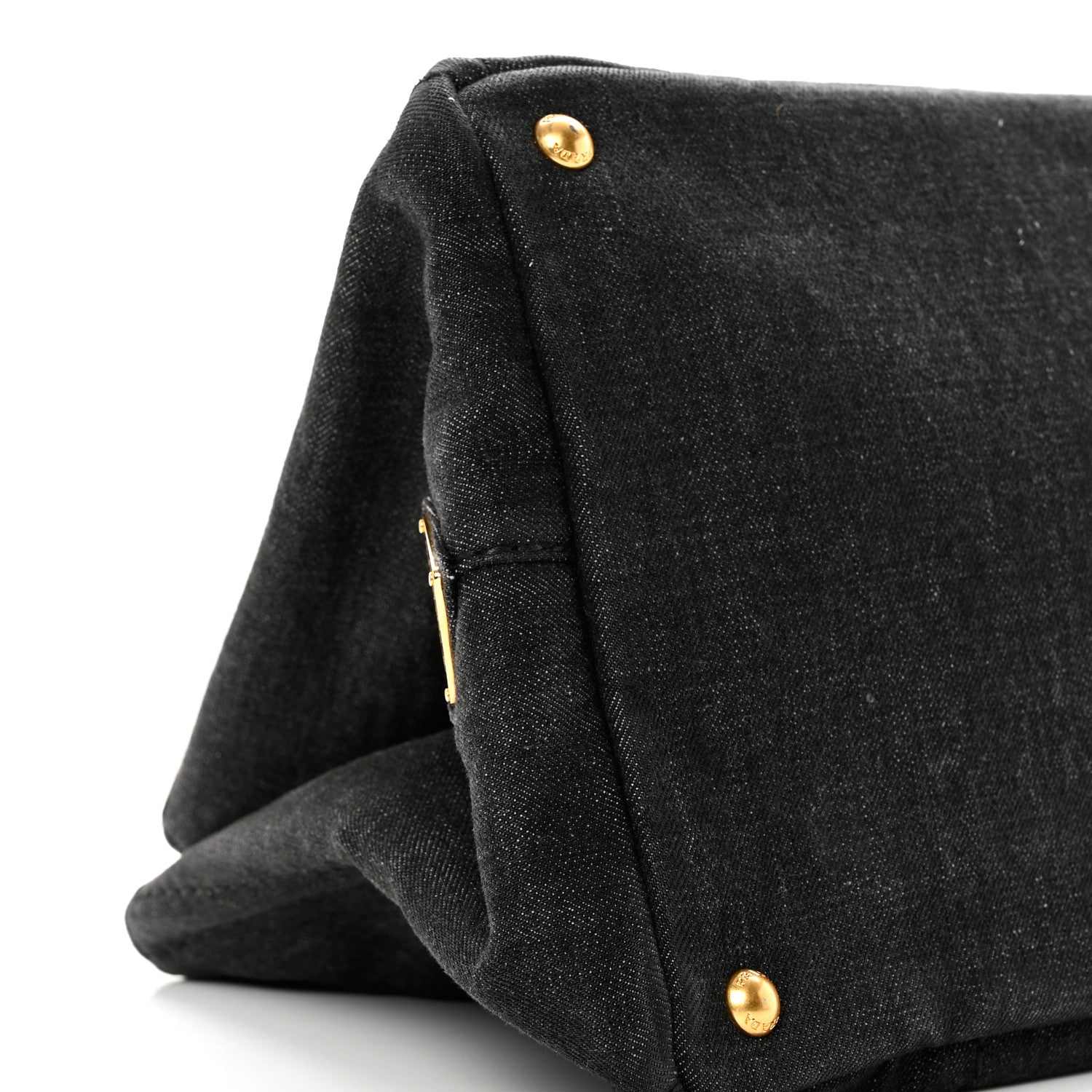 Prada Denim Logo Tote Black 7 of 7