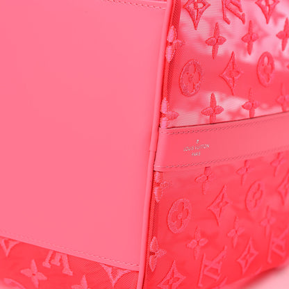 Louis Vuitton Monogram Fluo See Through Keepall Bandouliere 50 Rose 9 of 11