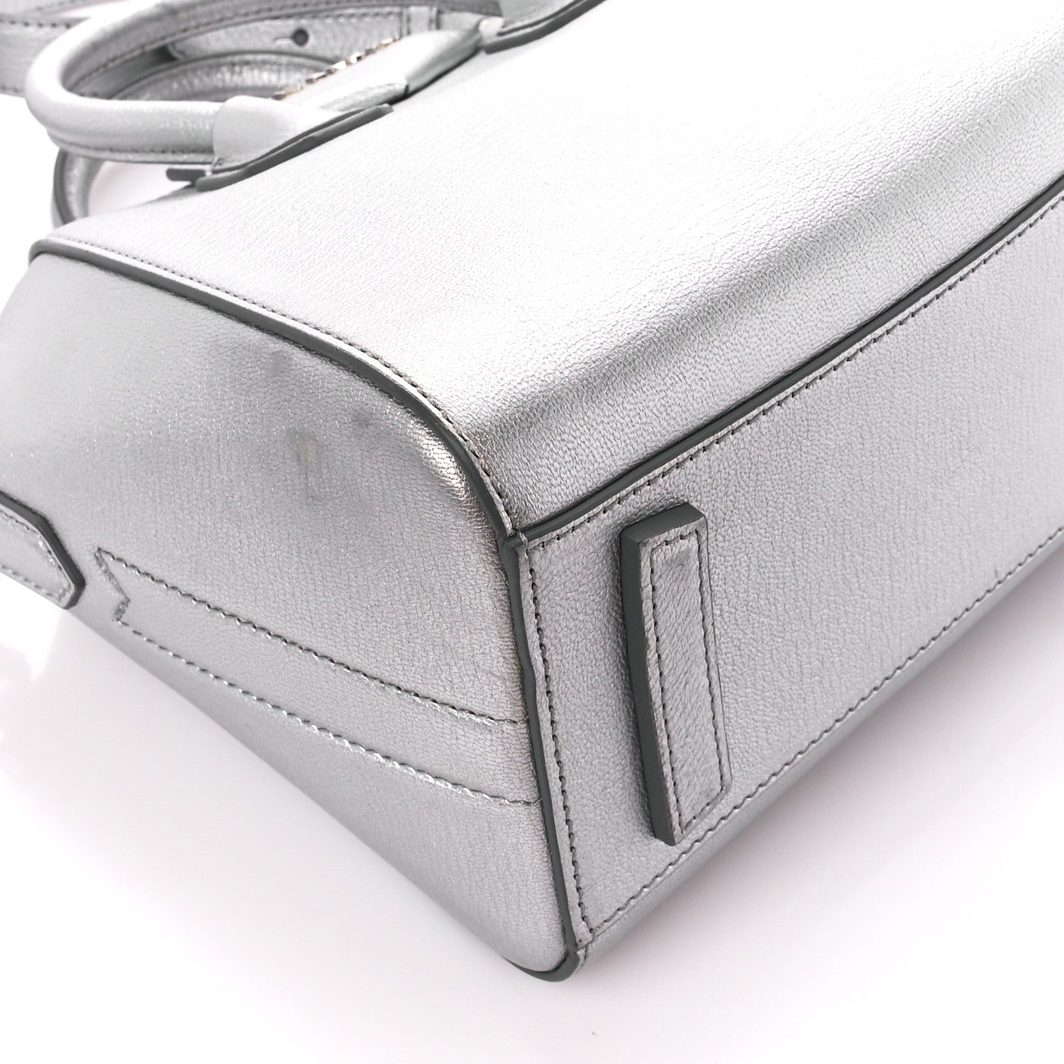 Givenchy Metallic Sugar Goatskin Mini Antigona Silver 9 of 10