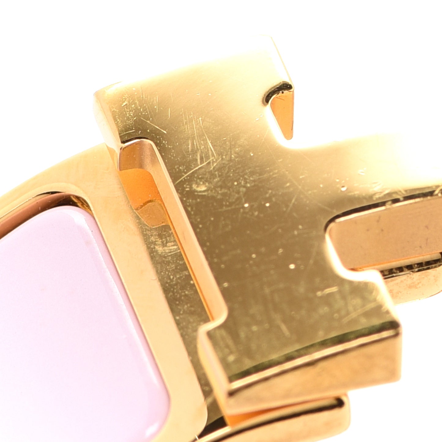 Enamel Wide Clic Clac H Bracelet PM Rose Dragee
