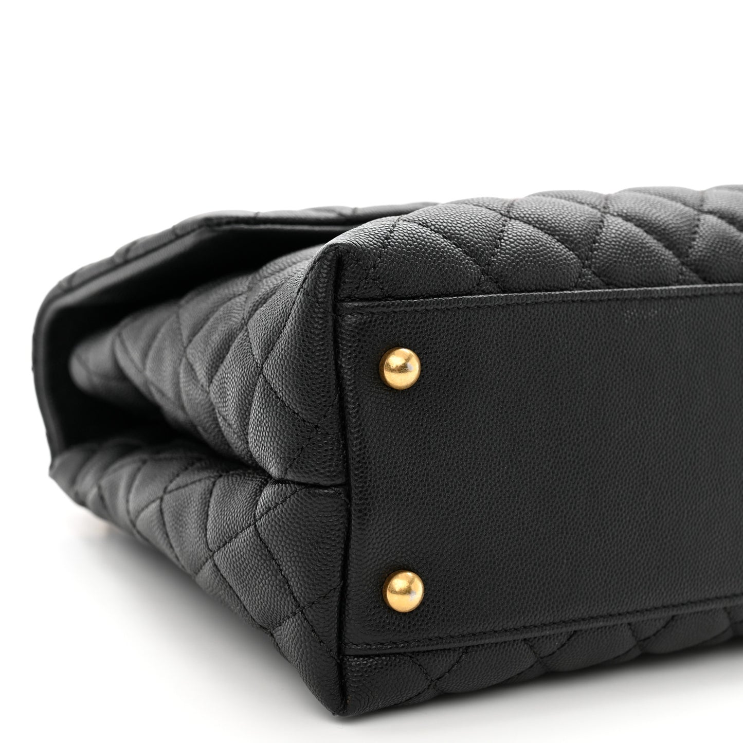 Caviar Quilted Medium Coco Handle Flap Black