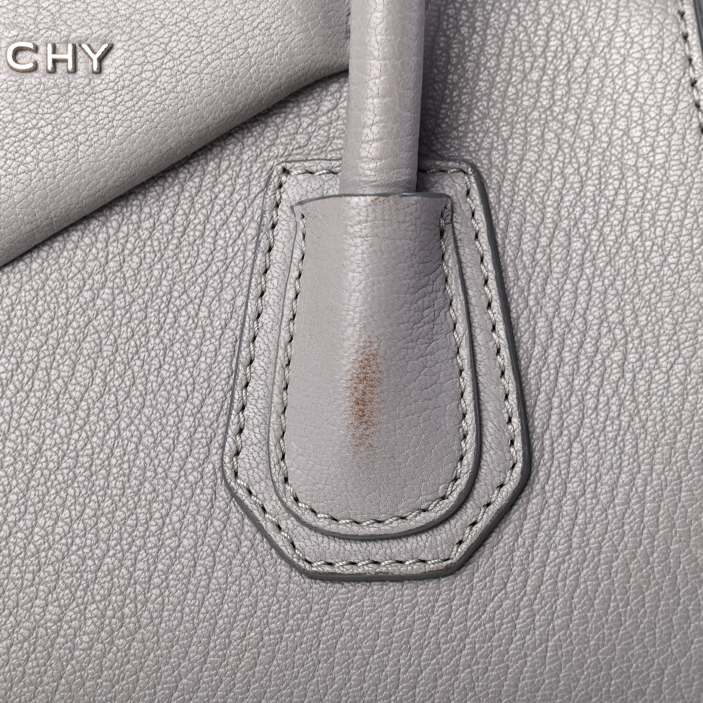 Sugar Goatskin Small Antigona Pearl Grey
