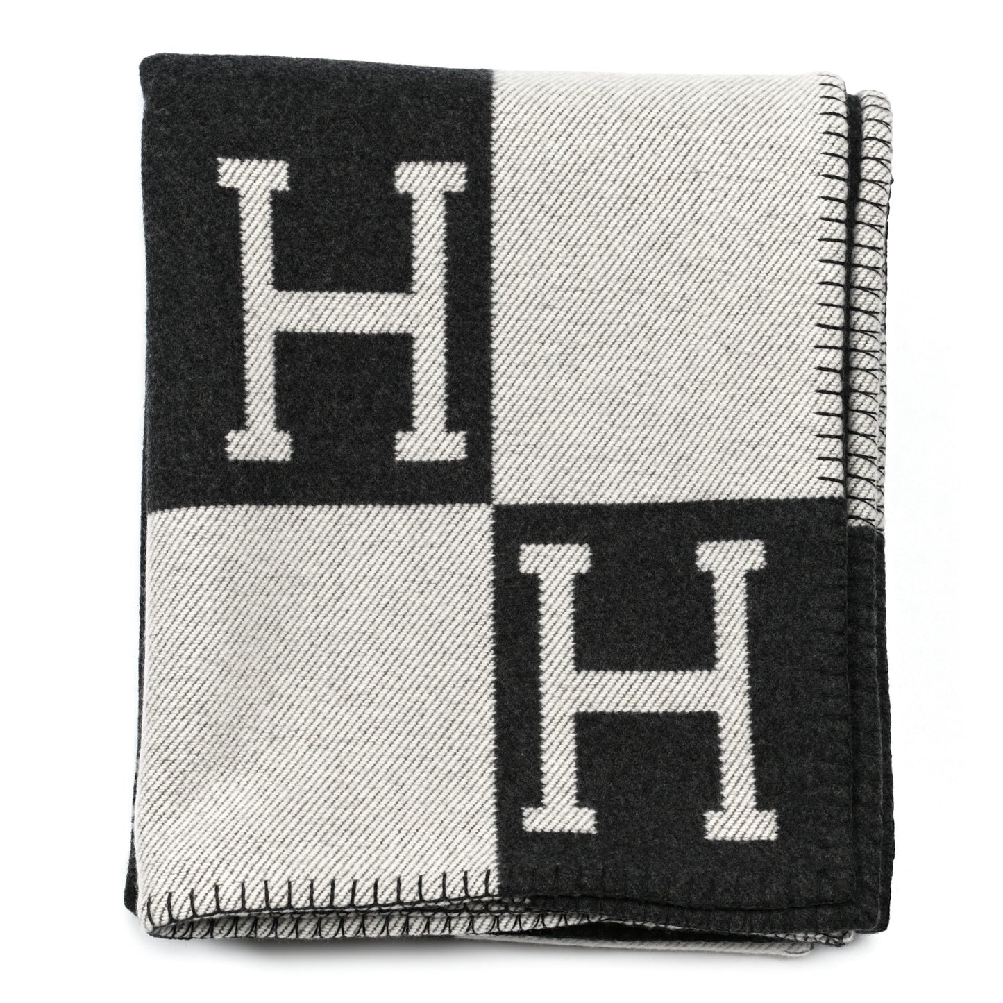 Wool Cashmere Avalon Blanket Ecru Gris Fonce