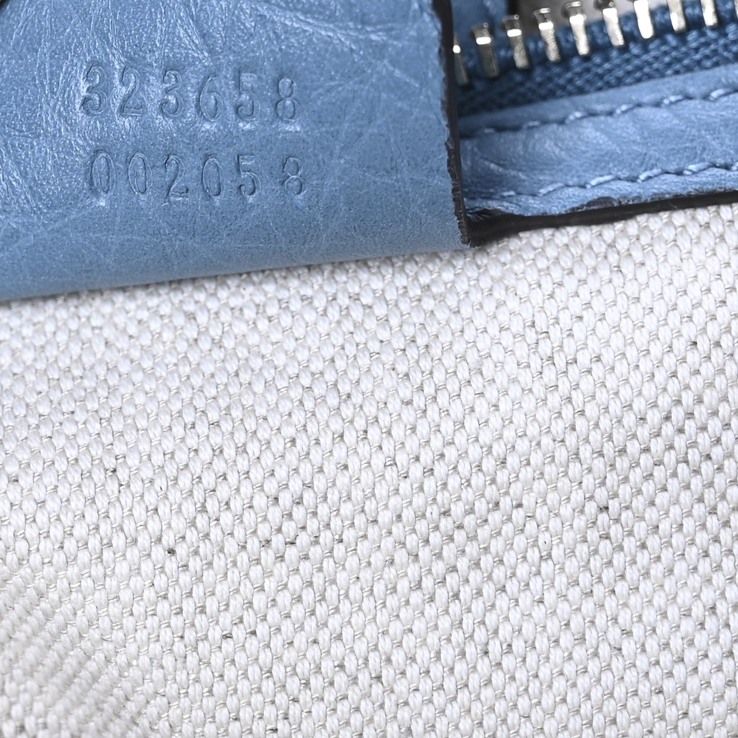 Pebbled Calfskin Large Bamboo Shopper Tote Light Blue