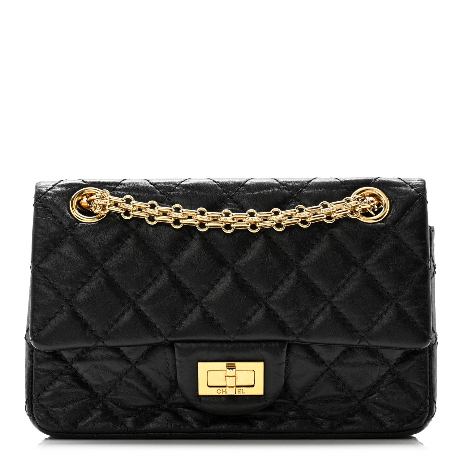 Chanel Aged Calfskin Quilted 2.55 Reissue Mini Flap Black 1 of 12