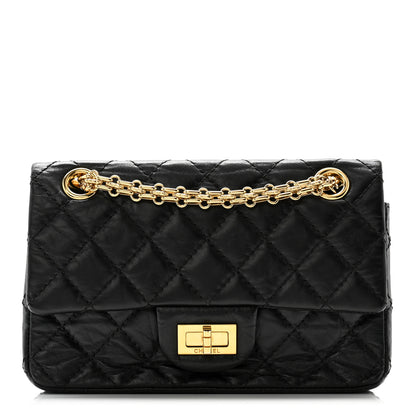 Chanel Aged Calfskin Quilted 2.55 Reissue Mini Flap Black 1 of 12