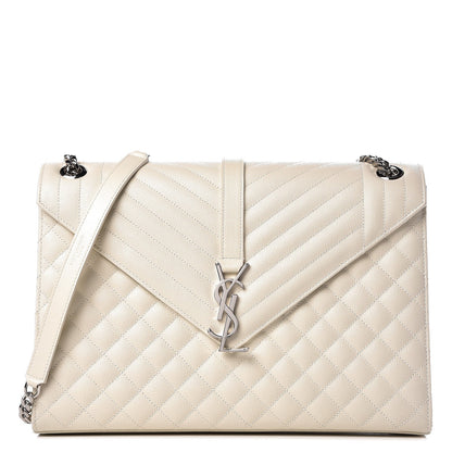 Saint Laurent Grain De Poudre Large Tri-Quilt Monogram Satchel Porcellana 1 of 9