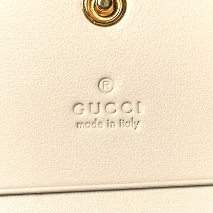 Gucci Boarded Plutone Calfskin Horsebit 1955 Card Case Wallet Mystic White 7 of 8