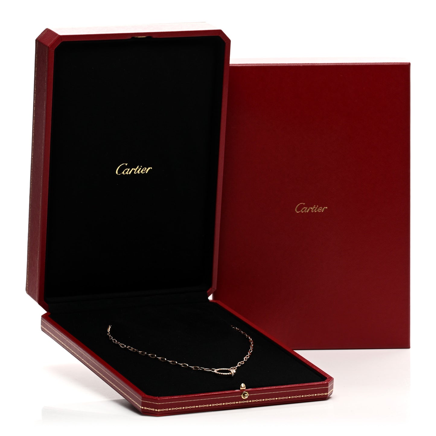 18K Pink Gold Diamond Juste Un Clou Chain Necklace