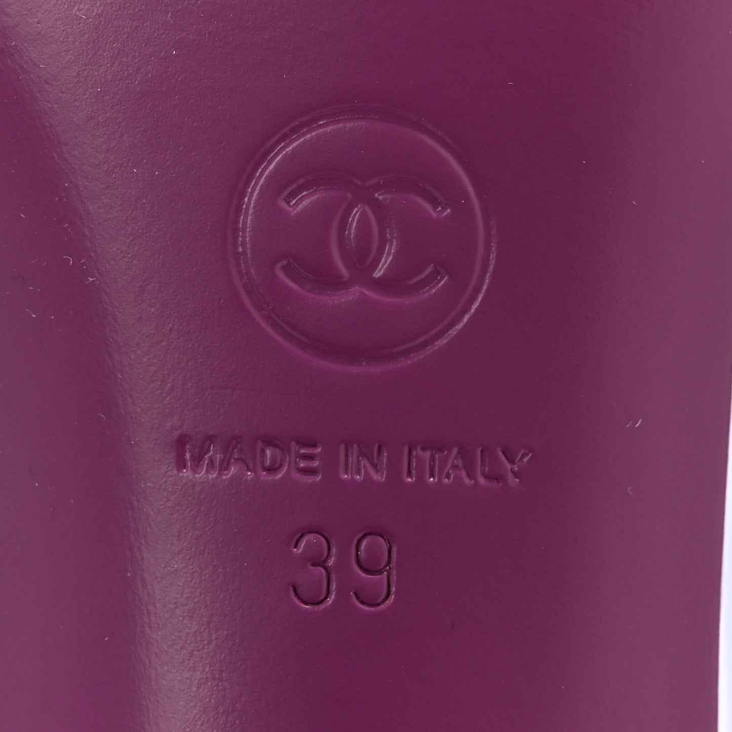 Patent Calfskin CC Mules 39 Light Purple Dark Purple