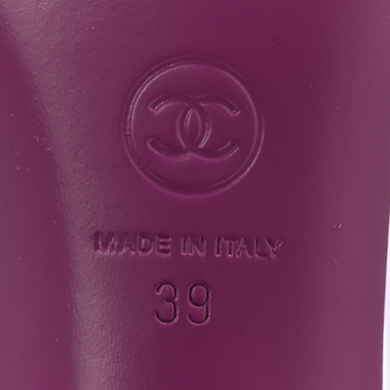 Chanel Patent Calfskin CC Mules 39 Light Purple Dark Purple 7 of 12