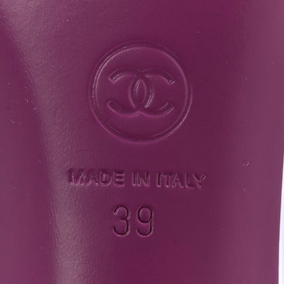 Chanel Patent Calfskin CC Mules 39 Light Purple Dark Purple 7 of 12