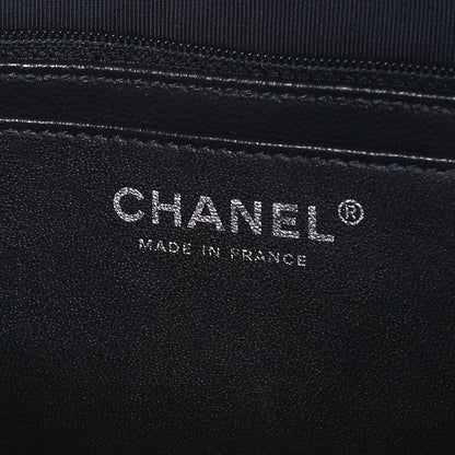 Chanel Crinkled Patent Quilted Jumbo Single Flap Dark Navy 5 of 8