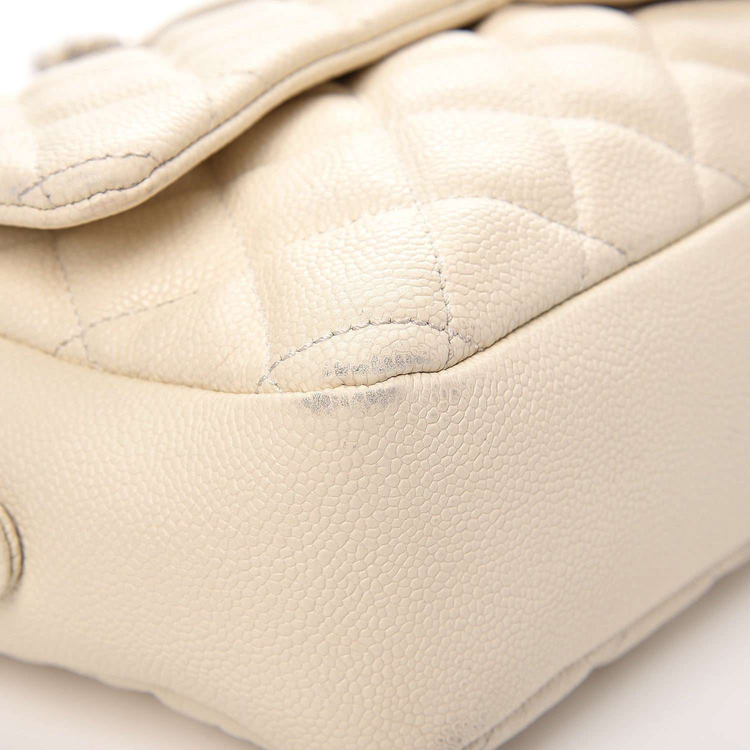 Chanel Caviar Quilted Jumbo Easy Flap Dark White 9 of 16
