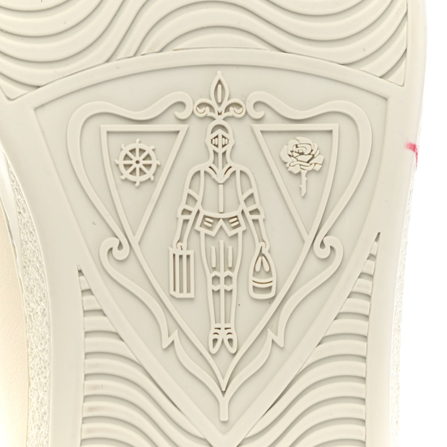 Distressed Calfskin Mens Ace Blade Sneakers 8 White