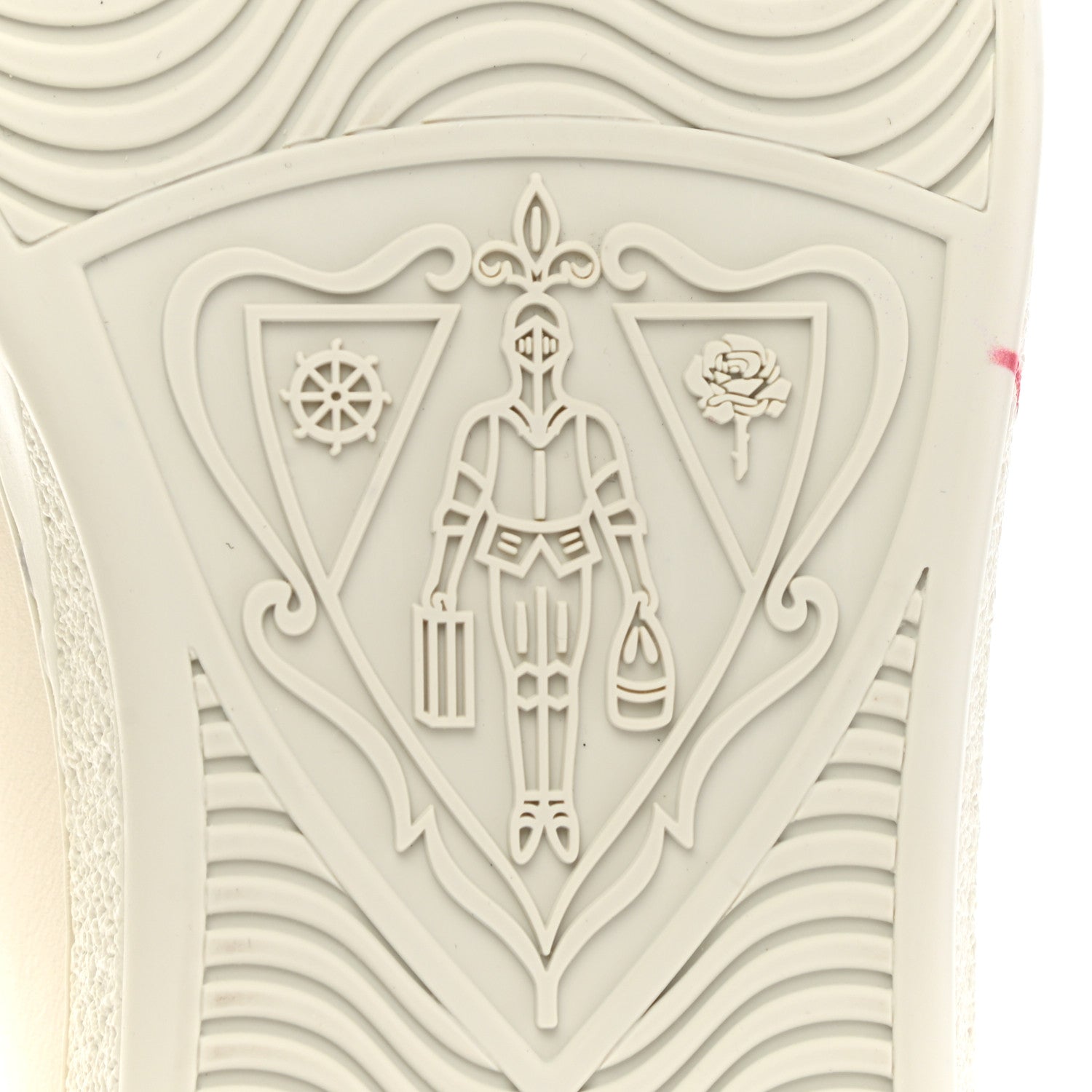 Gucci Distressed Calfskin Mens Ace Blade Sneakers 8 White 6 of 10