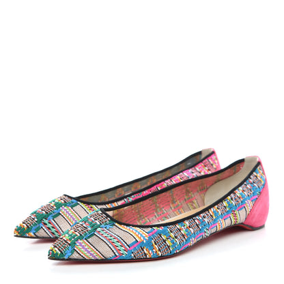 Christian Louboutin Lace Rete Tresse Suede Hippie Follies Flats 39 Version Multi 3 of 9