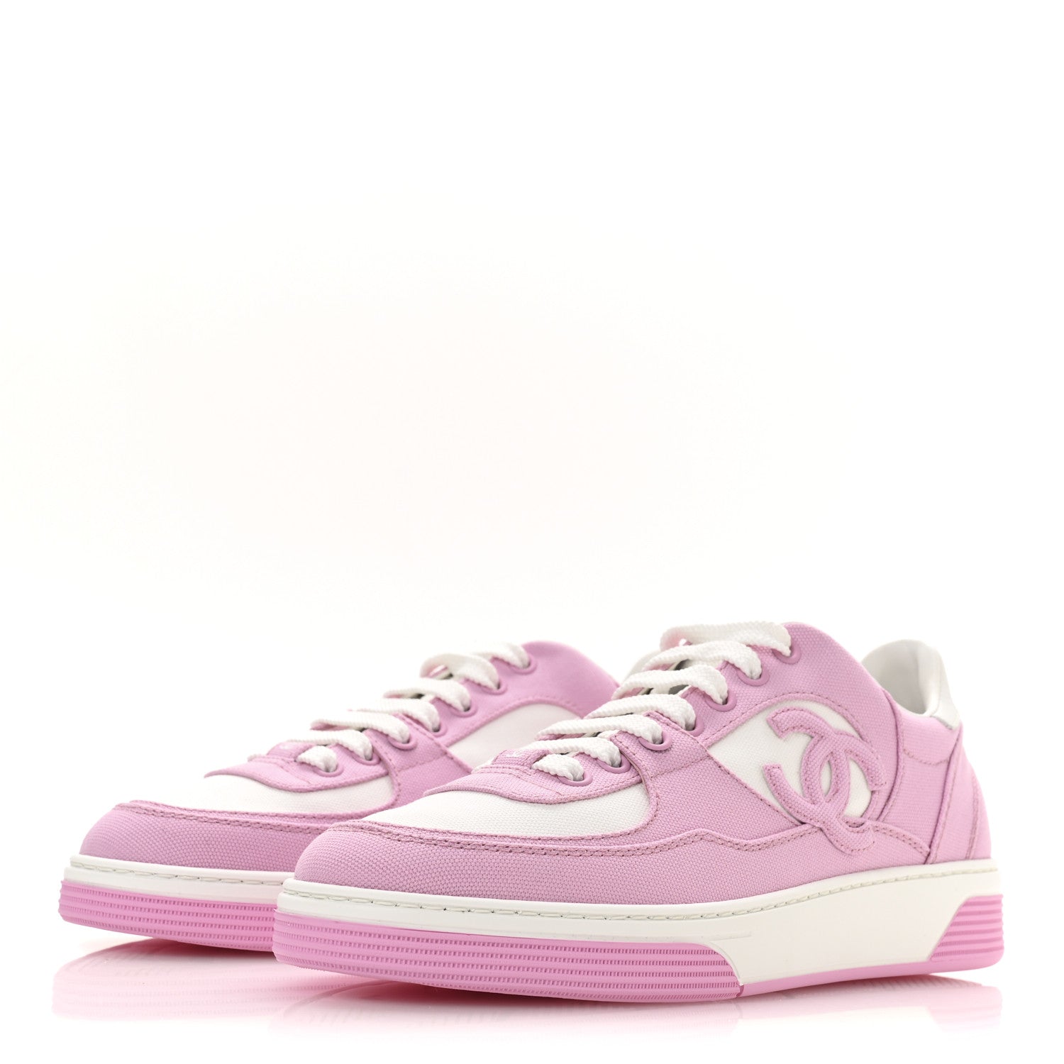Chanel Cotton Sneakers 38 Pink White 1741599 – FASHIONPHILE