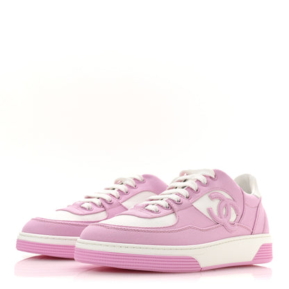 Chanel Cotton Sneakers 38 Pink White 4 of 9