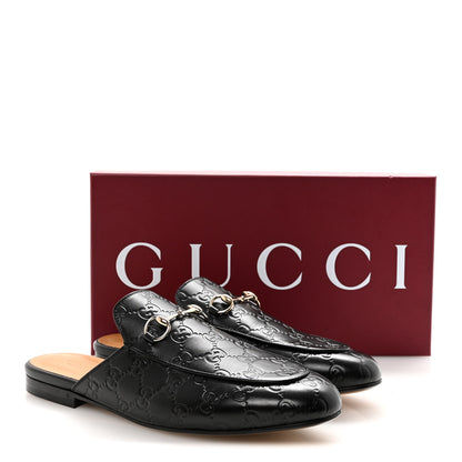 Gucci Glamour Calfskin Guccissima Womens Princetown Slippers 40 Black 10 of 10