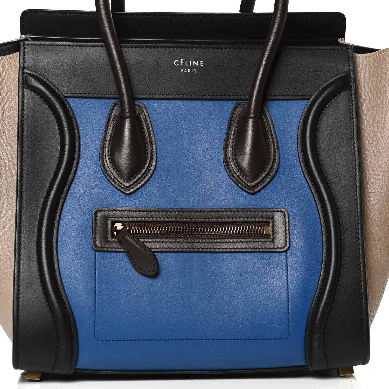 Celine Elephant Calfskin Micro Tri-Color Luggage Indigo 8 of 13