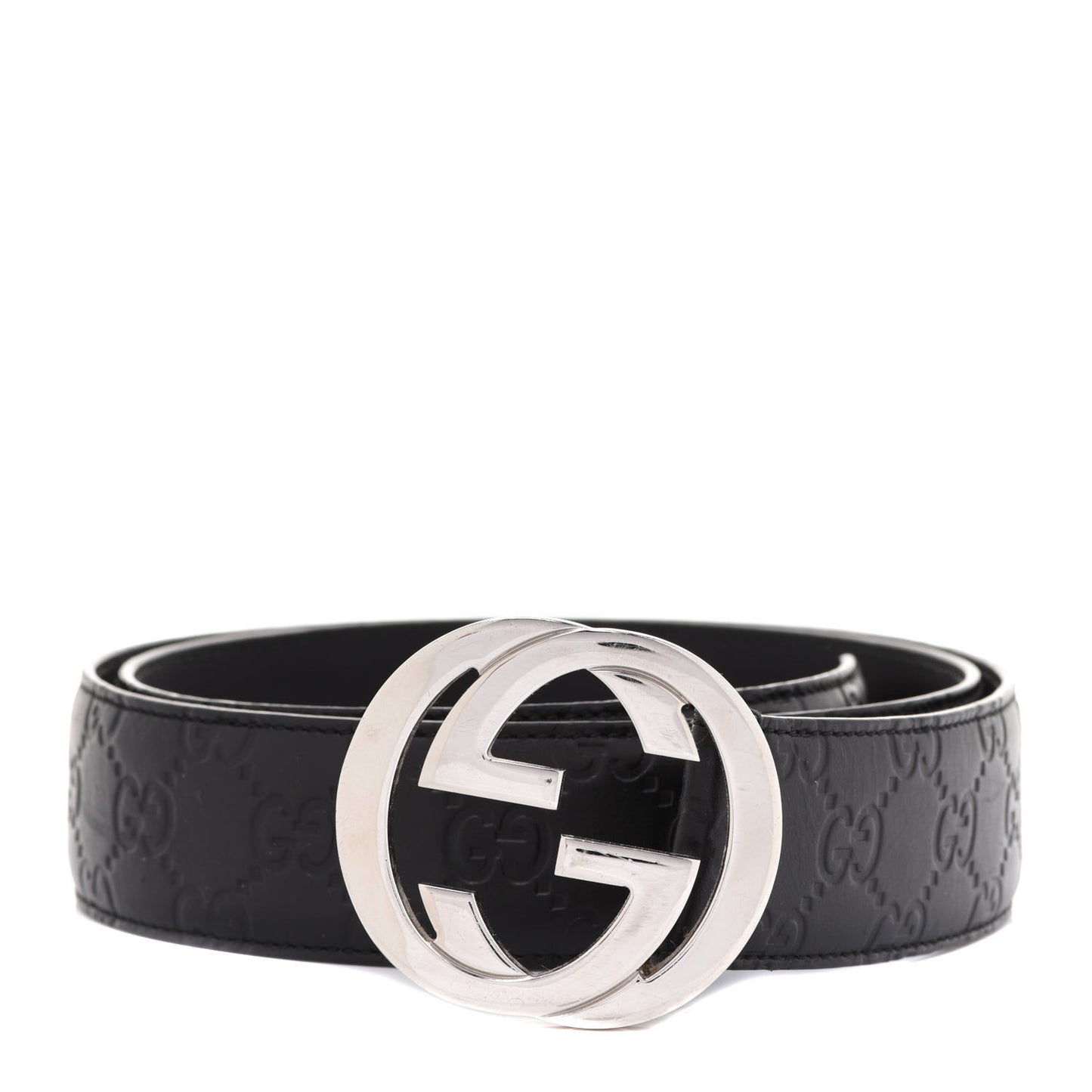 Guccissima Signature Interlocking G 40mm Belt 100 40 Black