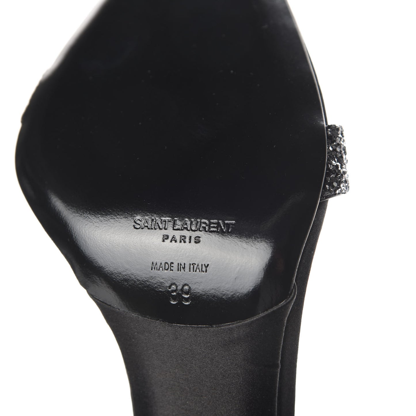 Glitter Amber 105 Ankle Strap Sandals 39 Black