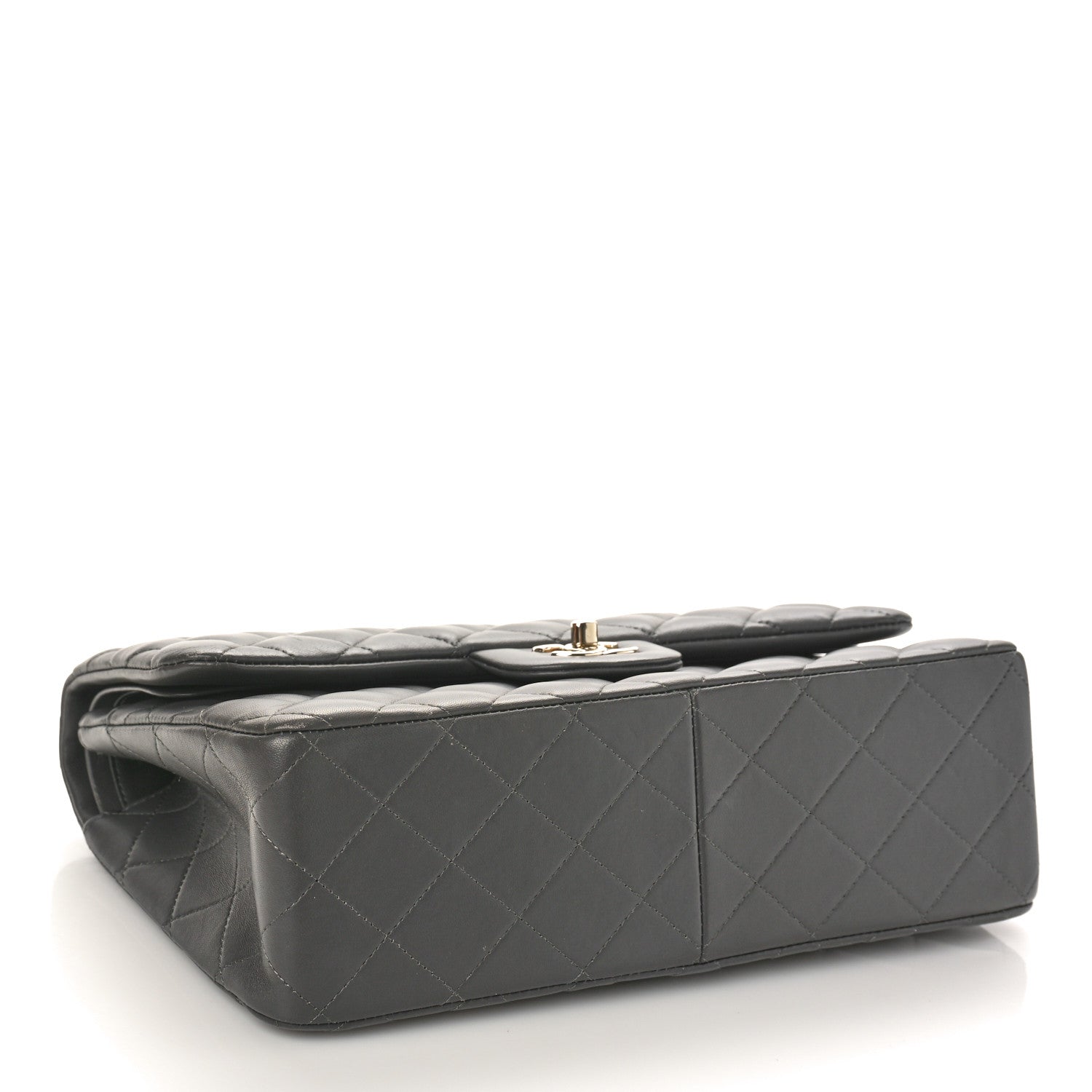 Chanel Lambskin Quilted Jumbo Double Flap Grey 4 of 9