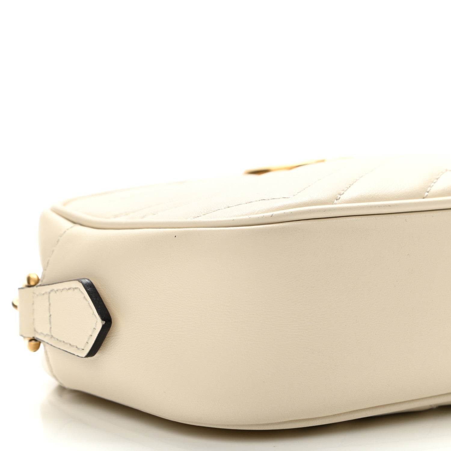 Gucci Calfskin Matelasse Mini GG Marmont Chain Shoulder Bag White 11 of 19