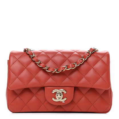 Chanel Lambskin Quilted Mini Rectangular Flap Brown 1 of 9