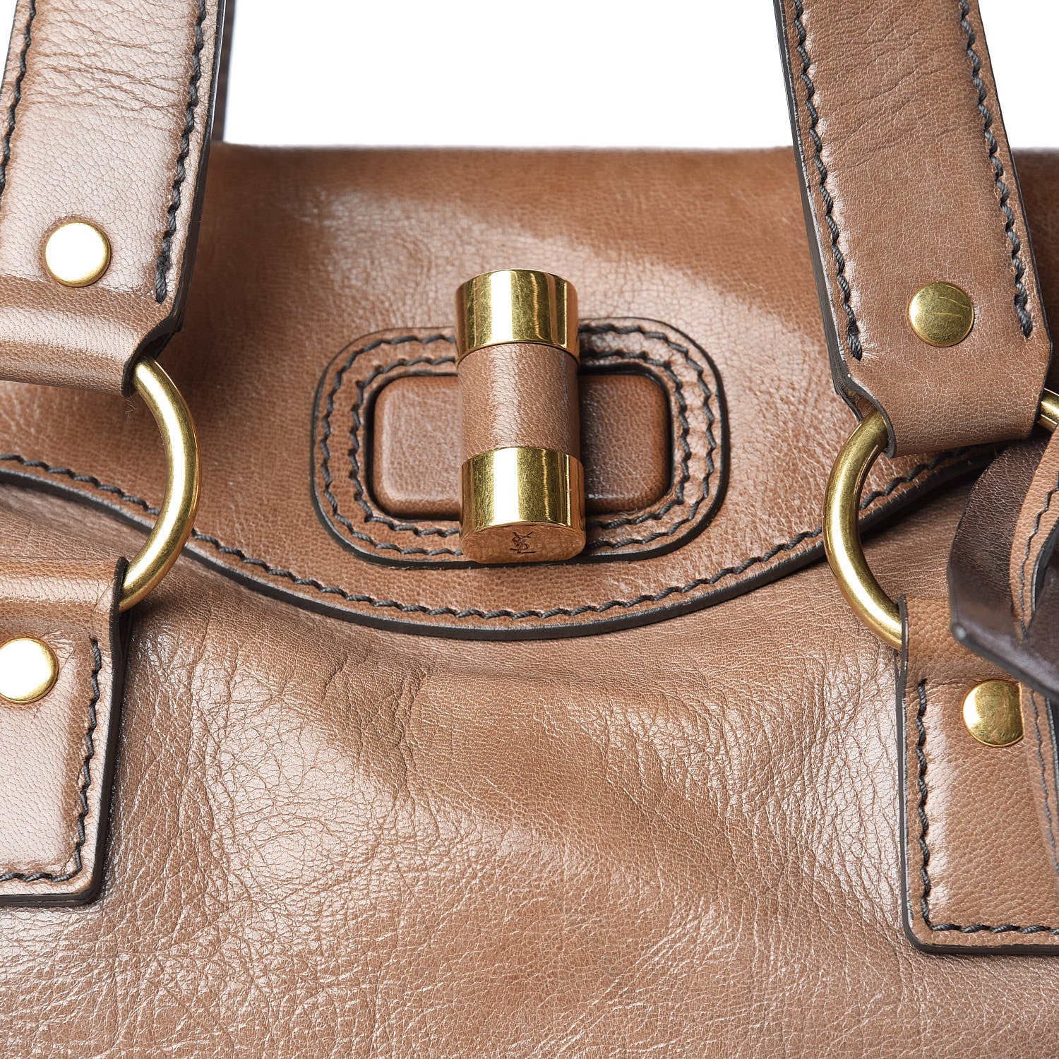 Saint Laurent Glazed Goatskin Muse Messenger Brown 9 of 18