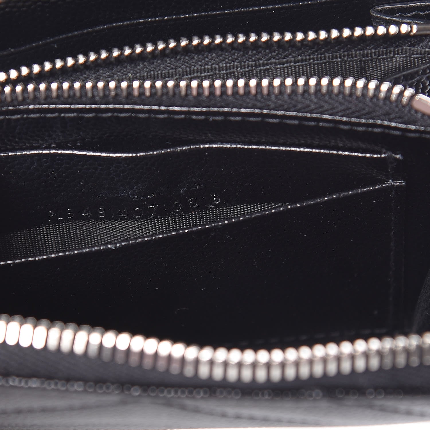 Saint Laurent Grain De Poudre Matelasse Chevron Monogram Zip Around Wallet Black 7 of 8