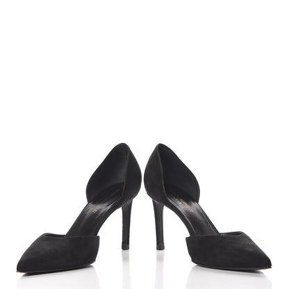 Saint Laurent Kid Scamosciato Classic Paris 80 Skinny Pumps 37.5 Black 5 of 14