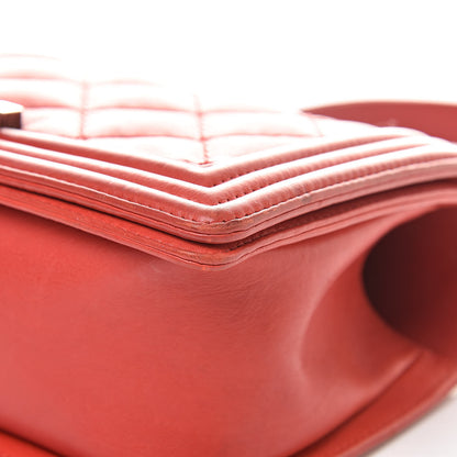 Chanel Calfskin Quilted Double Stitch Medium Boy Flap Red 10 of 21