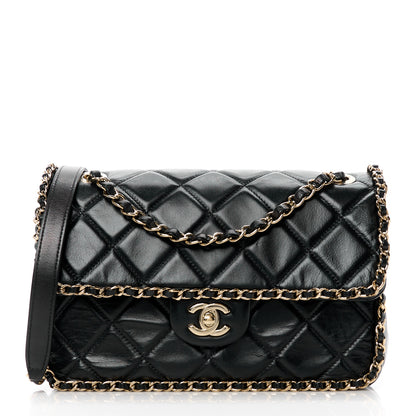 Chanel Crumpled Calfskin Medium Chain All Over Flap Black 1 of 12