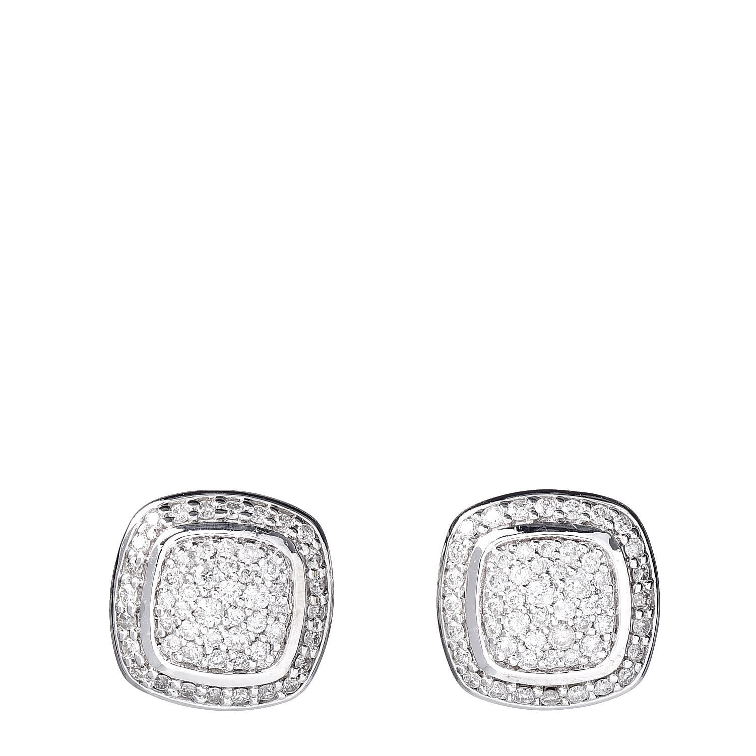 David Yurman Sterling Silver Diamond 7mm Pave Albion Earrings 1 of 4