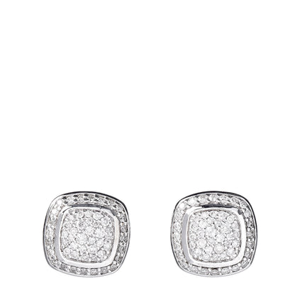 David Yurman Sterling Silver Diamond 7mm Pave Albion Earrings 1 of 4
